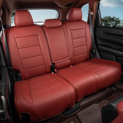 coverdream Custom Seat Covers for 2023-2026 Honda CR-V,Premium Faux Leather Car Seat Cover Set,Full Set Waterproof SUV Seat Protector,Armrest Covers Included (Wine Red) - Image 4