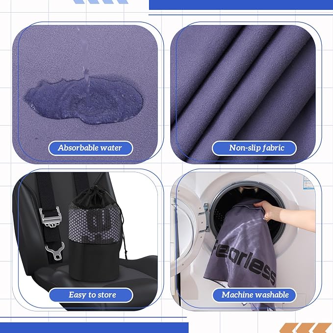 Hahafelt 2 Pack Car Seat Towel Cover with Storage Bag, Gray | 63 x 32 in Car Towel Seat Cover Non Slip Waterproof, Gym Workout Swimming Running, Machine Washable Sweat Absorbent Protector - Image 5