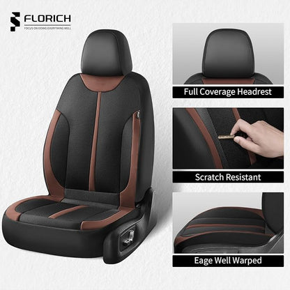 Seat Covers, Car Seat Covers Front Seat, Black&Coffee Seat Covers for Cars 2 Seats, Breathable Car Seat Protector, Front Car Seat Cushion, Automotive Seat Covers Universal Fit for Most Cars SUV Trucks - Image 3