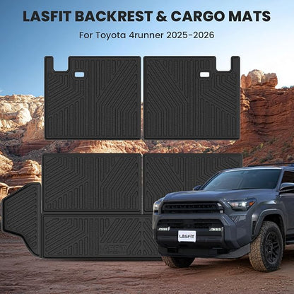 LASFIT Cargo Mat for Toyota 4Runner 2025-2026 (Only Fit 7-Seats) | All Weather Custom Fit Anti-Slip Pet Friendly Easy Clean TPE Trunk & Backrest Mats for 6th Gen 4Runner, Black - Image 3