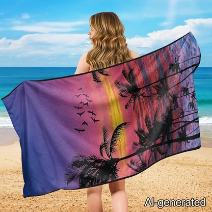 Palm Tree Car Towel Seat Cover Breathable Soft Car Seat Cover Protector Washable Cars Accessories Easy to Store for Trucks, SUVs, Sedans - Image 4