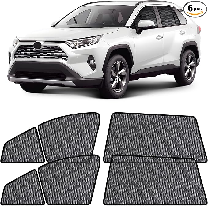 ZATOOTO Toyota Rav4 Window Shade 2019-2024, Breathable & Bug-Free | Front Side Window Segmented, Clear Rear Mirror Sight, UV Protection, Privacy, Car Side Window Screens for Camping by ZATOOTO