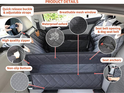 Dog car seat Cover for Back seat Hard Bottom Half Dog car seat Cover Passenger Friendly Back seat Extender for Dogs - Image 3