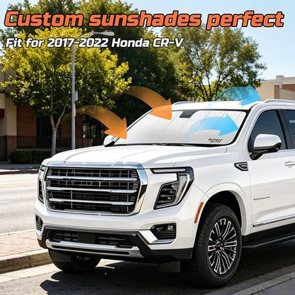 2017-2022 CR-V Windshield Sun Shade Compatible for 2017-2022 Honda CR-V Silver Reflective Foldable Front Sun Visor Sunshade Protector with Storage Bag Keep Interior Cool - Image 2