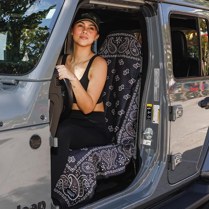 Sprints Athletic Running Towel, Full-Sized, Car Seat Cover - Performance Microfiber (Paisley Probs) - Image 8