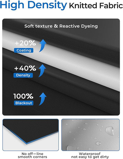 Sumobaby Blackout Curtains for Bedroom Portable 12"x70" Blackout Shades | 100% Black Out Window Cover No Drill with Upgraded Hook&Loop Tapes Thermal Insulated Blinds for Home,Nursery(1 Panel,Black) - Image 7