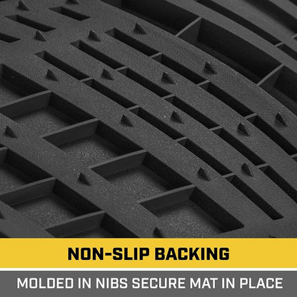 CAT® ToughRide™ Heavy-Duty 4 Piece Black Floor Mats for Cars - Trim to Fit All-Weather Rubber Car Mats Full Set - Truck Mats & Cars Floor Mats - Interior Accessories for SUVs & Car Rug Protection - Image 7