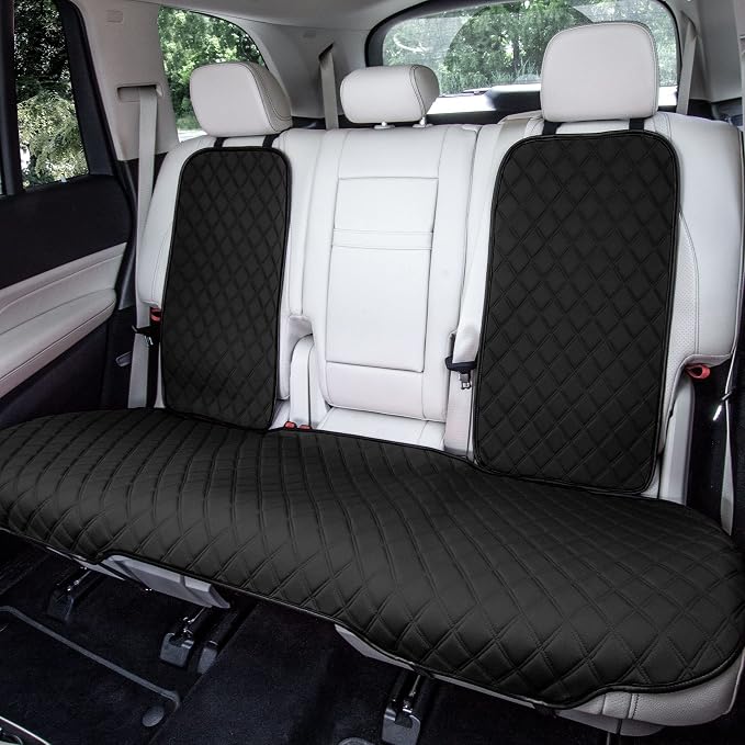FH Group Car Seat Cushion Neosupreme Automotive Seat Cushions - Universal Fit, Rear Car Seat Cushion, Car Seat Cushions With Non-slip Silicone Backing for SUV, Sedan, Van Rear Set Black - Image 2