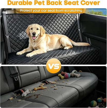 Waterproof Scratchproof Pet Bench Seat Covers for Cars, SUVs | Nonslip Durable Back Seat Cover for Dogs, PU Leather, Side Flaps, Full Bench, Easy Install - Image 3