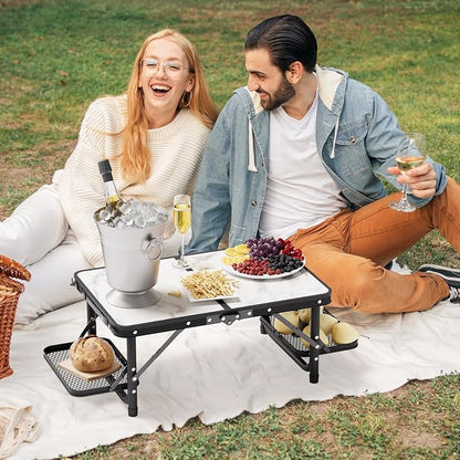 Titanker Small Camp Table 2ft, Folding Camping Table Portable with Storage Bag & Side Racks, Picnic & Beach Table, Car Camping Essentials, Aluminum Light & Solid - Image 4