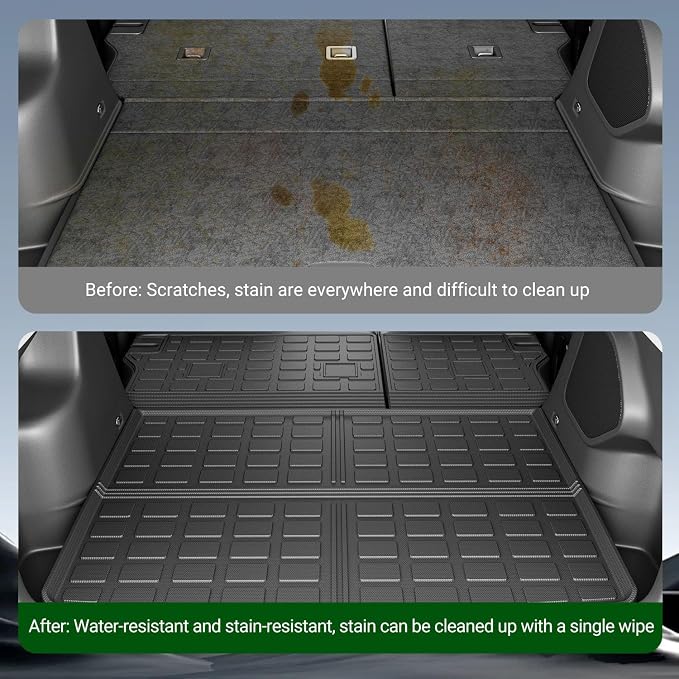 xipoqix Cargo Mat Backrest Mat Compatible with 2019-2023 Jeep Cherokee | Cargo Liners TPE Back Seat Protector Trunk Liner Replacement for 2019-2023 Jeep Cherokee Accessories (Trunk Mat+Backrest Mat) - Image 3