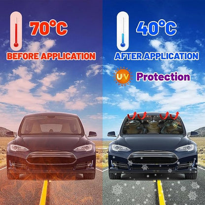 CHILL·TEK Funny Animal Car Windshield Sun Shade Umbrella, Funny Crocodile Car Sun Shade Umbrella, Block UV Rays Heat Foldable Windshield Umbrella Sun Visor Protector - Keep Vehicle Cool for Cars SUV - Image 3