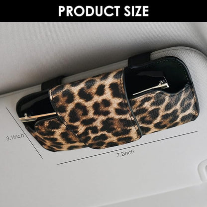 Sunglass Holder for Car Visor, Car Sunglasses Holder Leather, Eyeglasses Holder Glasses Storage Case Visor Accessories - Image 5