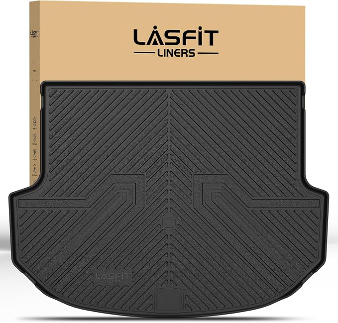 LASFIT Cargo Mat for Hyundai Santa Fe Sport 2018 2017 2016 2015 2014 2013 | All Weather TPE Custom Fit Cargo Trunk Mat Accessories, Black by LASFIT