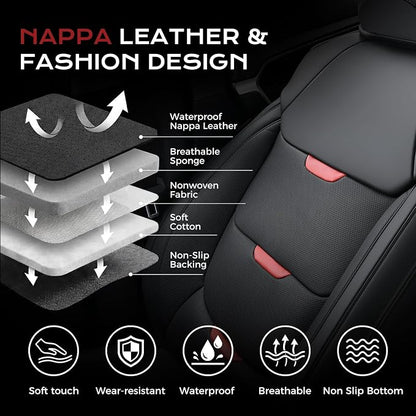 Coverado Car Seat Covers Custom Fit for RAV4 2019-2025, Full Set, Black | Car Seat Covers for Toyota RAV4 2019-2025(Hybrid) Woodland Edition, Airbag Compatible & Easy Install & Waterproof - Image 7