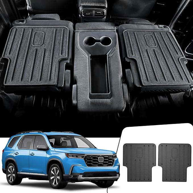 Kick Mats 2nd Row for Honda Pilot 2023-2026 Accessories | for 7/8 Seats Back Protector, All Weather TPE, Odorless & Scratch Proof, Quick Clean, Against Shoe Scuffs, Quick Clean by JOULARISE