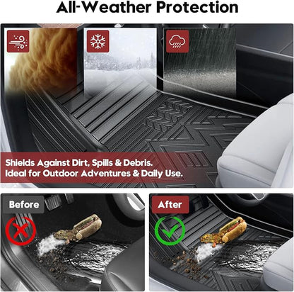 T TGBROS for Chevy Equinox Floor Mats 2025 2026 All Weather Floor Liners Cargo Liner for Chevrolet Equinox/GMC Terrain Accessories 4PCS Car Mats Set Non-Slip TPE Black(Not for EV) - Image 3