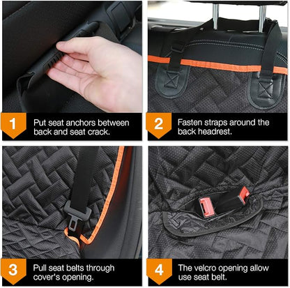 Bench Dog Seat Cover, Oxford Cloth Vehicle Seat Cover for Car/SUV/Small Truck, Universal Fit, Black, Waterproof, Heavy Duty, Nonslip, Machine Washable - Image 7