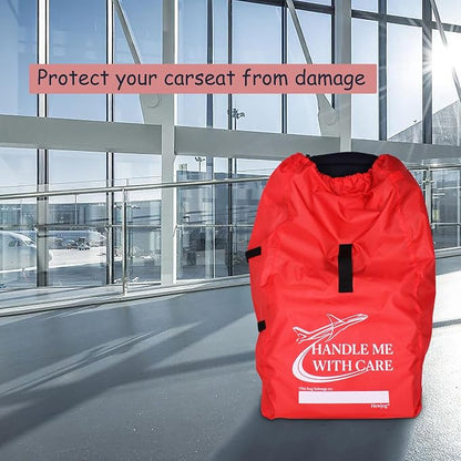 Car Seat Travel Bag for Airplane, Carseat Cover for Air Travel for Infant Carriers Booster Convertible, Red - Image 5