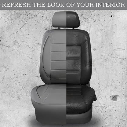 CAR PASS Piping Faux Leather Car Seat Cover Full Set,Grey Breathable Leather Seat Covers for Cars, Airbag Compatible,Universal Fit for SUVs,Van,Sedans,Small Trucks (Full Set, All Gray) - Image 6