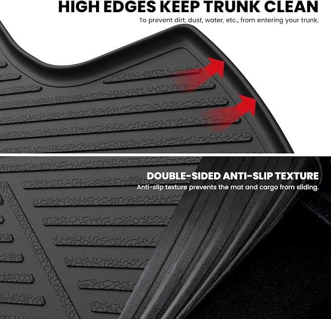 LASFIT Cargo Mat for Hyundai Sonata 2020-2026 / Kia K5 2021-2026 | All Weather TPE Custom Fit Car Trunk Mats Cargo Liners Accessories, Black - Image 5
