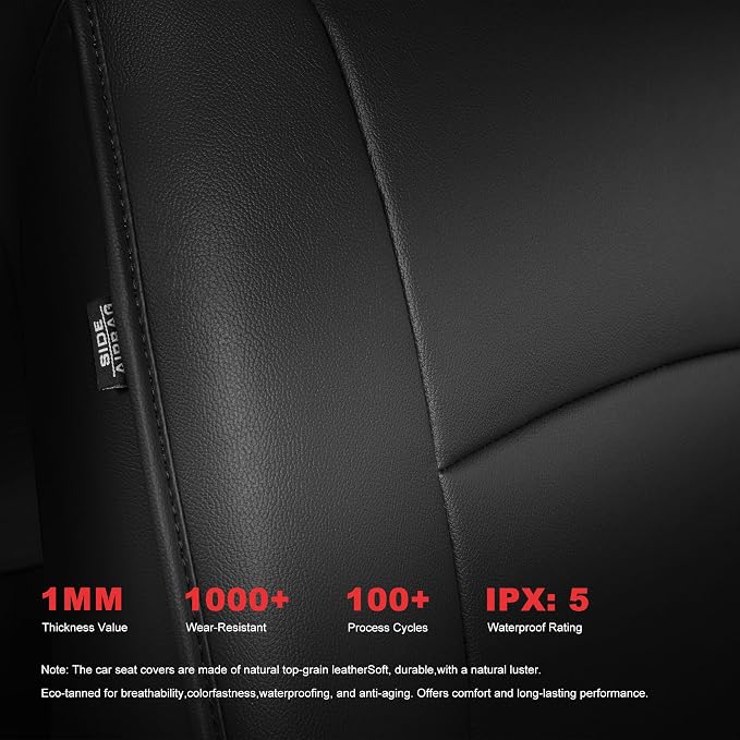 TTX LIGHTING Custom Fit Faux Leather Seat Covers for Honda Accord 2023-2025 | Original Factory Pattern Waterproof Front Seat Covers Complete Interior Set Airbag Compatible Car Seat Protectors - Image 6