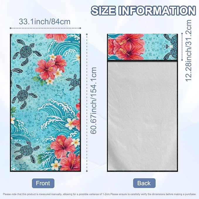 SEANATIVE Car Seat Towel Covers - Breathable Sweat Absorbing Automotive Seat Protectors for Gym, Camping & Pet Transport (Fits SUV/Truck), Hawaii Turtle Print - Image 7