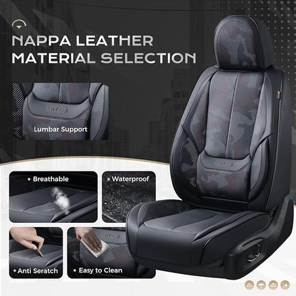 Coverado Car Seat Covers, Seat Covers for Cars, Waterproof Leather Auto Seat Protectors, Leather Car Seat Cushion, Car Interiors Accessories Universal Fit for Most Cars - Image 3