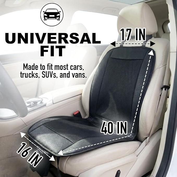 ZONETECH Black Cooling Car Seat Cushion 4-Pack 12V Automotive Adjustable Temperature Comfortable Car Seat Cooling Pad, Cooling Car Seat Cover for Car SUV Truck Universal Fit - Image 4