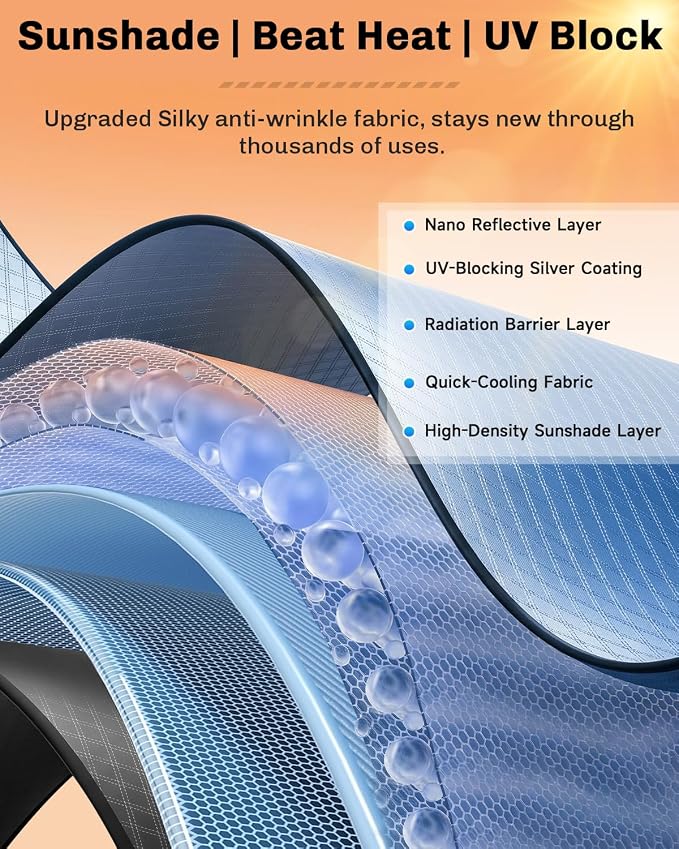 SXCY for 2026 Mazda CX5 Windshield Sunshade for 2026 Mazda CX5 Accessories 2026 CX5 Sunshade Foldable Sun Shield 2026 CX-5 Sun Shade Block UV Rays - Image 7