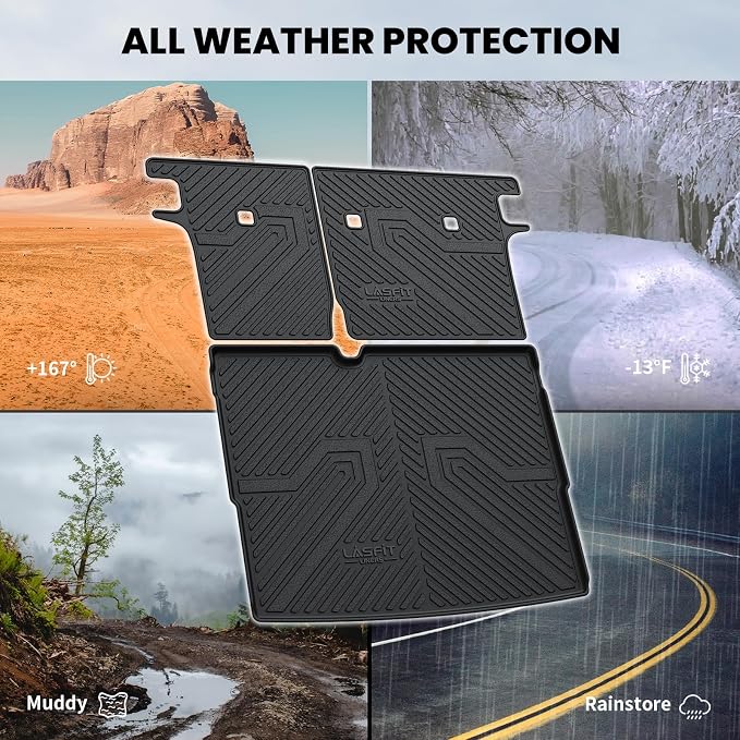 LASFIT Cargo Mats for Nissan Kicks FWD 2026 2025 | (Not Fit AWD & 2025 Kicks Play) All Weather TPE Custom Fit Cargo Trunk Mat & Backrest Mats Accessories, Black - Image 7