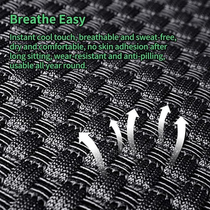 Fit Versa Car Seat Covers for Nissan Versa 2007-2024 2025 2026-Upgraded Premium Breathable Cooling Ice Silk Leather Seat Covers,All-Weather Breathable Seat Cushion Protector,Full Set,Black - Image 6