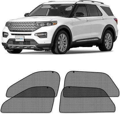 CLIM ART Magnetic Car Window Shades for Ford Explorer 2020-2026 – Custom-Fit Sun Blocker Curtains, Side Window Covers, Essential Car Accessories for Camping, Baby, and Privacy Protection - MS0309 by CLIMART