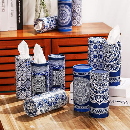 Outus 12 Pcs Mandala Car Tissues Cylinder Holder with 3 Ply Facial Tissue Bulk Round Tissue Holder Travel Tissues Boxes Container for Car Cup Wedding Birthday Party - Image 7