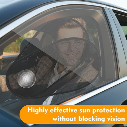 2 Pack Car Window Shades for Baby - Rotatable Sun Visor for Side Window, Fits Driver/Passenger/Rear Windows, Mesh Sun Blocker with Suction Cups - Image 7