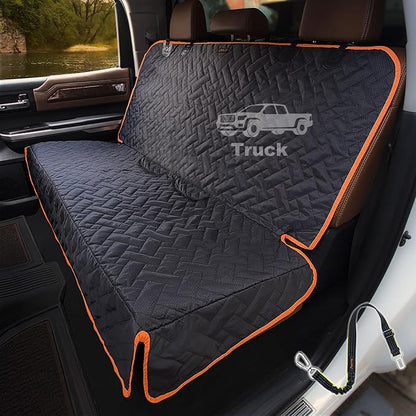Heavy Duty Back Seat Cover for Truck , 100% Waterproof & Odor-Free Dog Seat Protector for F150 F250 Chevy Silverado Ram Sierra, Scratch-proof Eco-Friendly Back Seat Cover for Dogs, Kids, Tools & Gear by iBuddy