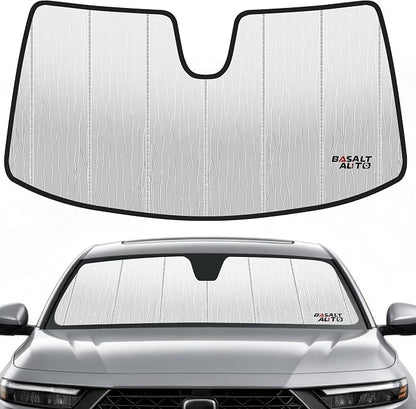 2023-2026 Accord Windshield Sun Shade Compatible for 2023-2026 Honda Accord Silver Reflective Foldable Front Sun Visor Sunshade Protector with Storage Bag Keep Interior Cool by BasaltAuto