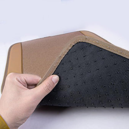 CAR PASS Beige Leather & Waterproof Car Carpet Floor Mats, Universal Car Mats Fit for SUV,Vans,sedans, Trucks,Set of 4pcs Car Carpet with Anti-Slip nibbs Driver Heel Pad (All Beige) - Image 6