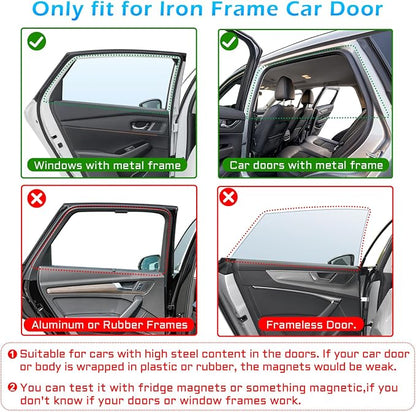 Car Window Shades, 2 Packs Magnetic car Sun Shade for Baby, Double Layers Magnetic Design for Full Covers/Half Shade Options, Window Curtains for Heat/UV Protection Sun Block Covers - Image 7