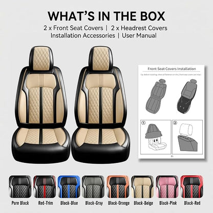 Fit CX-30 Seat Covers Custom Fit for Mazda CX-30 2020-2025, Front Pair | Premium Leather Full Coverage Protector, Waterproof, Breathable, Scratch Resistant, Easy Wipe, Airbag Compatible, Black+Beige - Image 9