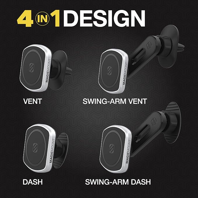 Scosche MP2ODVM-XTSP MagicMount Pro2 Dash/Vent/Window 4-in-1 Magnetic Cell Phone Holder Car Mount Kit Compatible with MagSafe, iPhones, Galaxy, Pixel & All Smartphones - Image 3