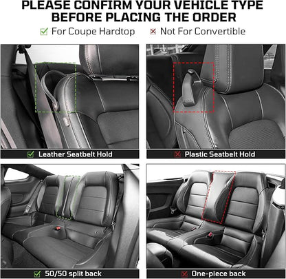 Custom Leather Car Seat Covers for Ford Mustang 2015-2023 Coupe, Gray | Full Coverage Waterproof Car Seat Protector,Front & Rear Full Set,Split Backrest Compatible,Wear-Resistant,Airbag Compatible - Image 7