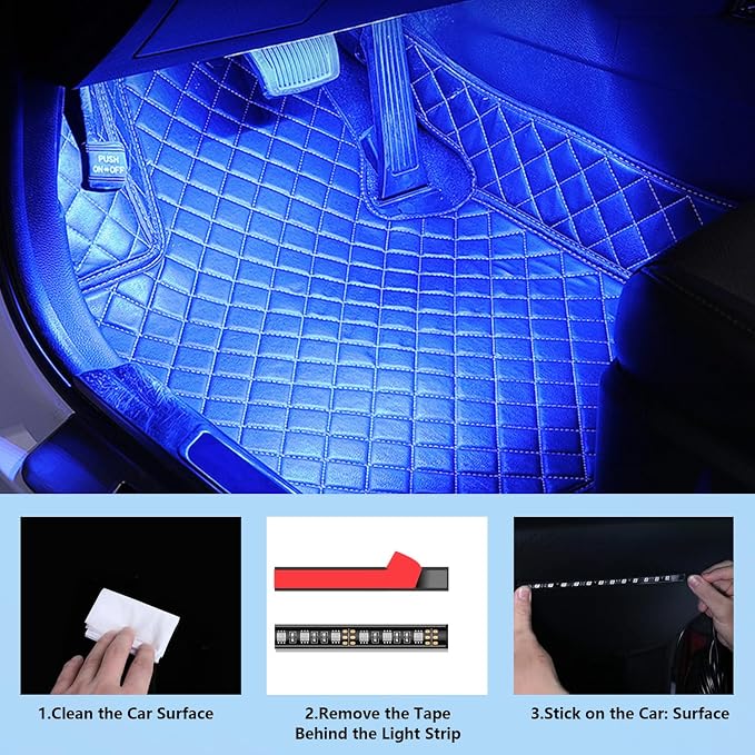 Interior car Lights,Ambient Lighting car Interior,car footwell Lights, APP Control 16 Million Colors Music Sync, DIY Mode Multicolor LED Interior Lights for Cars, Trucks, SUVs, 5V USB Power - Image 3