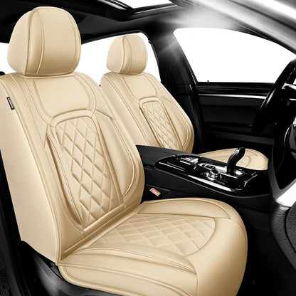 Fit CHR Premium Leather Car Seat Covers for Toyota CHR 2018-2021 2022 - Waterproof，Breathable，All-Weather Seat Cushion Protecto & Airbag Compatible, 2 Front Seat Beige by Unknown