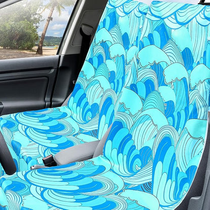 Hahafelt 2 Pack Car Seat Towel Cover with Storage Bag, Waves | 63 x 32 in Car Towel Seat Cover Non Slip Waterproof, Gym Workout Swimming Running, Machine Washable Sweat Absorbent Protector - Image 5