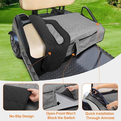PGmoon Golf Cart Seat Covers with 4 Front Pockets & Nonskid Bottom | Universal Golf Cart Seat Towel Blanket Fits for EZGO, Yamaha, Club Car and More 2 Person Seats Golf Carts - Image 3