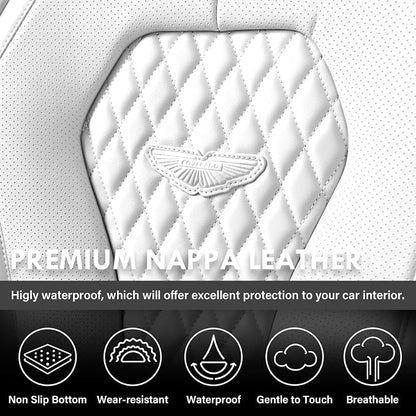 Coverado Seat Covers 2 Pack, Car Seat Covers Front Seats, White Car Seat Cover, Waterproof Car Seat Covers, Car Seat Cushion, Front Leather Seat Protector Fit for Most Cars - Image 6