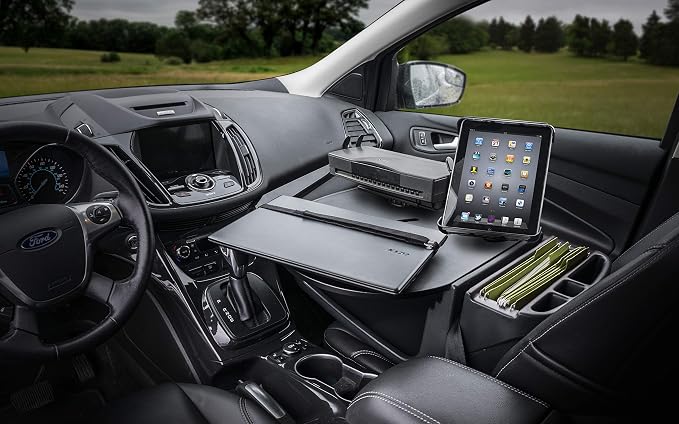 AutoExec AE-RMCD-PS-TAB-BT Roadmaster Car Desk for Your Vehicle Workstation and Mobile Office, Black with Printer Stand and Tablet Mount | Vehicle Workstation, Mobile Office, Printer Stand, Tablet Mount - Image 2