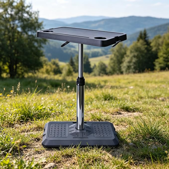 Portable Car Laptop Desk, Pneumatic Height & Angle Adjustable Vehicle Table Tray, 360 Degree Rotatable Travel Desk for Front Rear Passenger Seat, Ideal for Work, Dining, Camping and Home Use - Image 8