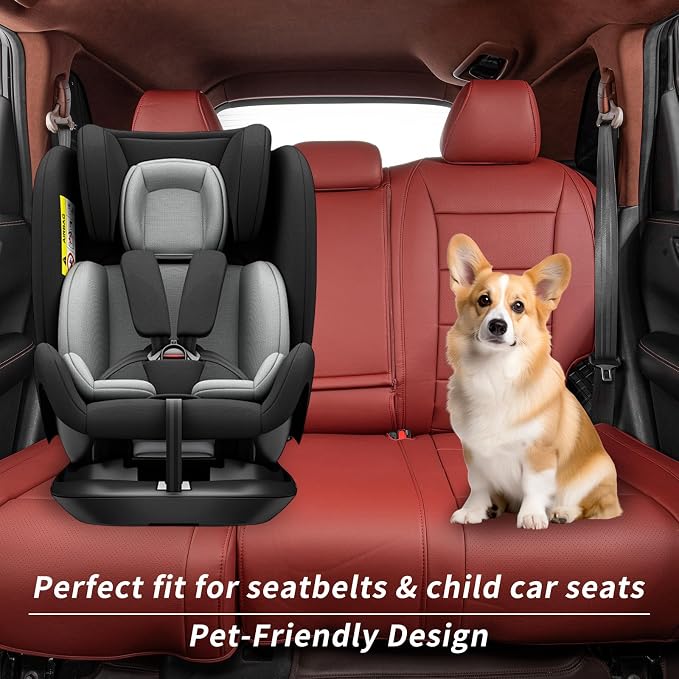 coverdream Custom Seat Covers for 2023-2026 Honda CR-V,Premium Faux Leather Car Seat Cover Set,Full Set Waterproof SUV Seat Protector,Armrest Covers Included (Wine Red) - Image 3